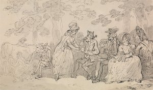 Dojnice a pánové v St. James’s Parku od Thomas Rowlandson