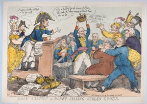 Falešná aukce nebo prodej kostek ukradeného zboží, 25. prosince 1813, 25. prosince 1813. od Thomas Rowlandson