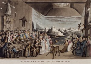 Výstava Laponců pana Bullocka v Egyptském sále na Piccadilly, 1822 (akvatinta) od Thomas Rowlandson