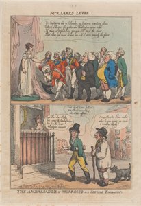 Levee paní Clarkové. Velvyslanec Maroka na zvláštním velvyslanectví, 20. února 1809. od Thomas Rowlandson