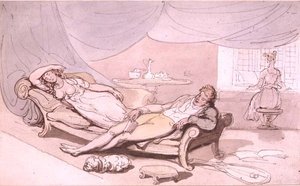Hudba doma (pero a inkoust, akvarel) od Thomas Rowlandson