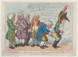 Nap Buonaparte v horečce při obdržení mimořádného věstníku Nelsonova..., 13. listopadu 1805. od Thomas Rowlandson