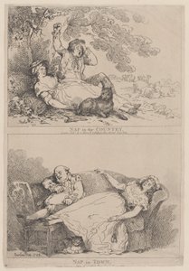 Nap na venkově, Nap in Town, 1785., 1785. od Thomas Rowlandson