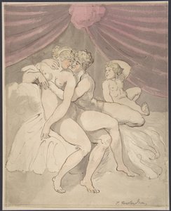 Objímající se nahý pár od Thomas Rowlandson
