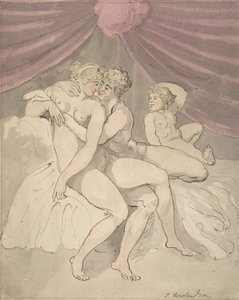 Objímající se nahý pár, 1780-1827. od Thomas Rowlandson