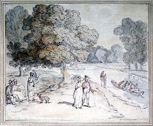Na Temži (pero a inkoust, akvarel) od Thomas Rowlandson