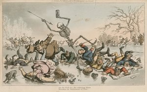 Na křehkém ledu, vířící brusli, se stává nástrojem osudu od Thomas Rowlandson
