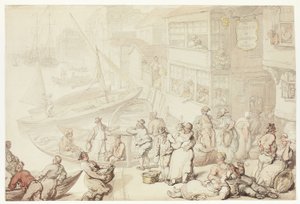 Před Salutation Inn, Greenwich od Thomas Rowlandson