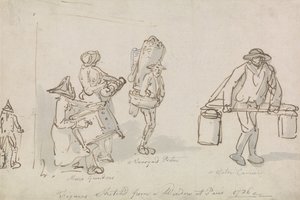 Postavy z pařížských ulic od Thomas Rowlandson
