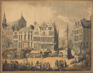 Place de Meir v Antverpách, 1797. od Thomas Rowlandson
