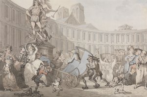 Place des Victoires, Paříž od Thomas Rowlandson