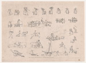 Talíř 2, Obrysy obrázků, krajiny a dobytka...pro potřeby studentů, červen..., 1. června 1790. od Thomas Rowlandson