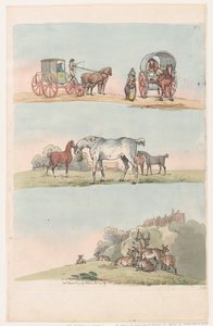 Talíř 3, Obrysy obrázků, krajiny a dobytka...pro potřeby studentů, Ma..., 8. března 1790. od Thomas Rowlandson