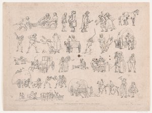 Talíř 4, Obrysy obrázků, krajiny a dobytka...pro potřeby studentů, Ma..., 8. března 1790. od Thomas Rowlandson
