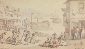 Plymouthský dok od Thomas Rowlandson