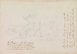 Přípravná skica k dílu „Dr. Syntax kreslí jezero“ od Thomas Rowlandson