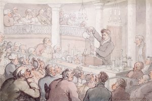 Profesor F Accum přednáší na Surrey Institute, Londýn, 1809 od Thomas Rowlandson