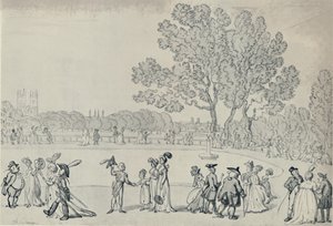 Promenáda v zeleném parku, 1808, 1920 od Thomas Rowlandson