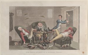Rodina se účastní sportovního finále, z Historie Johnnyho Who Knee..., 1. prosince 1821 od Thomas Rowlandson