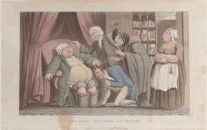 Quae Genus objevuje svého otce, z Historie Johnny Quae Genus, The Li..., 1. ledna 1822. od Thomas Rowlandson