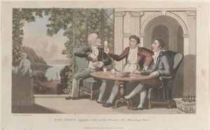 Quae Genus Engaged with Jovial Friends, Or-Who Sings Best, z The History o..., 1. ledna 1822. od Thomas Rowlandson