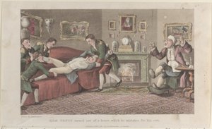 Quae Genus se obrátil z domu, který si spletl za svůj, z The Hist..., 1. února 1822. od Thomas Rowlandson