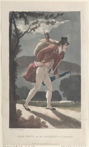 Quae Genus na jeho cestě do Londýna, z Historie Johnny Quae Genus, The ..., 1. března 1822. od Thomas Rowlandson