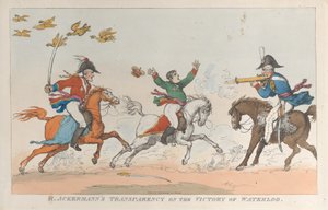 Transparentnost R. Ackermanna o vítězství u Waterloo, 1. června 1815, 1. června 1815. od Thomas Rowlandson
