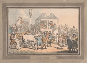 Závody [sada šesti]:  2. Vážení od Thomas Rowlandson