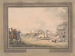Závody [sada šesti]:  5. Vyjíždění mimo trať od Thomas Rowlandson
