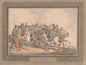 Závody [sada šesti]:  6. Sázky od Thomas Rowlandson