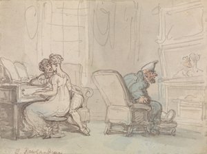 Úvahy, aneb Hodina hudby od Thomas Rowlandson