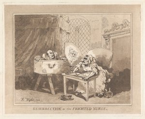 Vzkříšení aneb Vyděšená zdravotní sestra od Thomas Rowlandson
