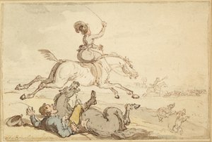 Jezdec vržený na lov od Thomas Rowlandson
