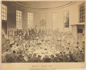 Královská aréna pro kohoutí zápasy od Thomas Rowlandson