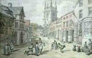 Saint Austell, Cornwall (pero a akvarel na papíře) od Thomas Rowlandson