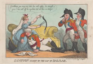 Sampson spí na klíně Dalilah, 19. března 1809, 19. března 1809. od Thomas Rowlandson