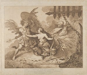 Satan, hřích a smrt Ztracený ráj, Kniha 2, po roce 1790, po roce 1790. od Thomas Rowlandson