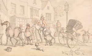 Scéna před Half-Moon Inn od Thomas Rowlandson
