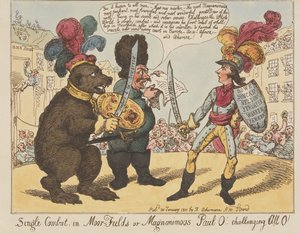 Souboj v Moorfields aneb velkomyslný Paul O! - vyzývající všechny O! (z: Caricature, sv. 4) od Thomas Rowlandson