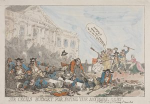 Sir Cecilův rozpočet na splácení státního dluhu od Thomas Rowlandson