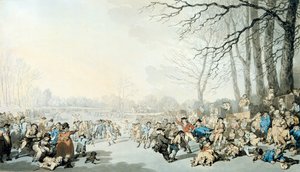 Bruslaři na Serpentinách od Thomas Rowlandson