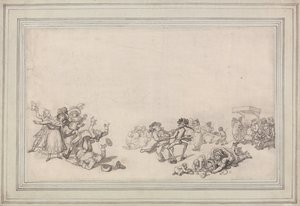 Bruslení na Serpentine od Thomas Rowlandson