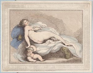 Spící Venuše a láska, 1799., 1799. od Thomas Rowlandson