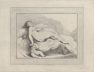 Spící Venuše a láska, 1799., 1799. od Thomas Rowlandson