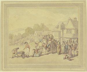 Vojáci u hospody od Thomas Rowlandson