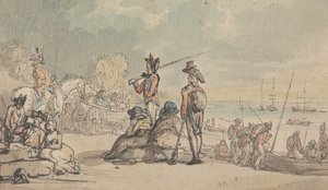 Vojáci nastupují na palubu od Thomas Rowlandson