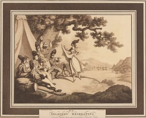 ?Vojáci se obnovují?, kolem roku 1798 od Thomas Rowlandson