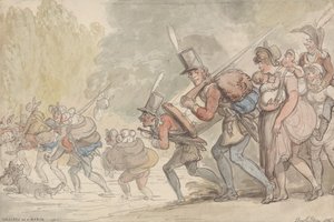 Vojáci na pochodu od Thomas Rowlandson