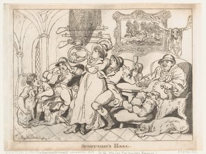 Síň sportovců, aneb Odpočinek lovců lišek od Thomas Rowlandson